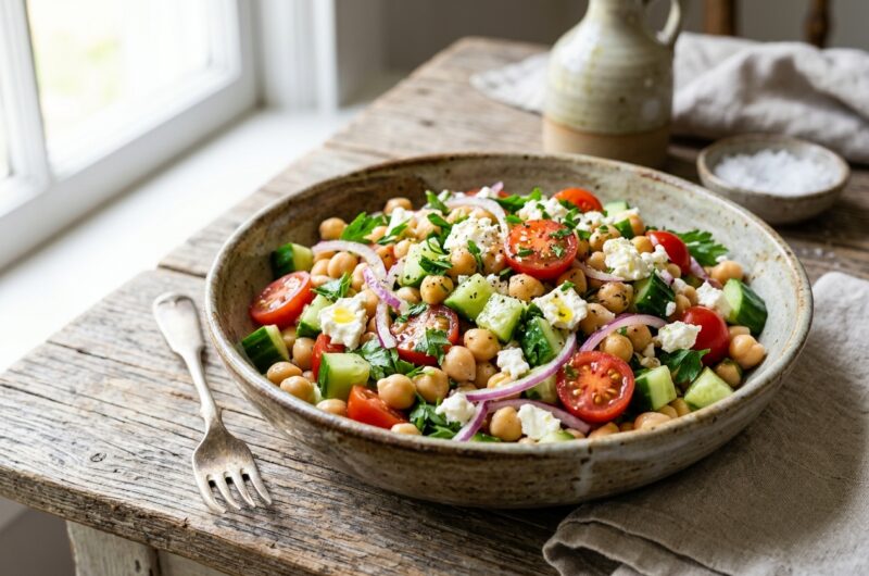 Mediterranean Chickpea Cucumber Salad